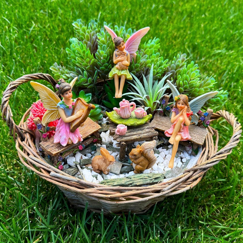 Mood Lab Fairy Garden - Miniature Figurines & Accessories Starter Kit - Fairy Garden Set of 12 pcs - Outdoor or House Decor - Image 4
